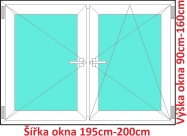 Dvoukřídlá okna O+OS SOFT šířka 195 a 200cm